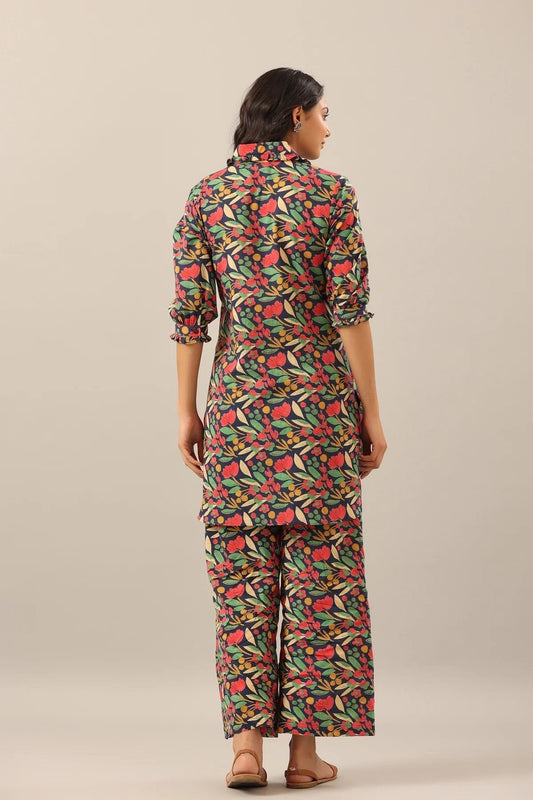 Women's Cotton Blend ¾ Sleeve Top and Palazzo Set