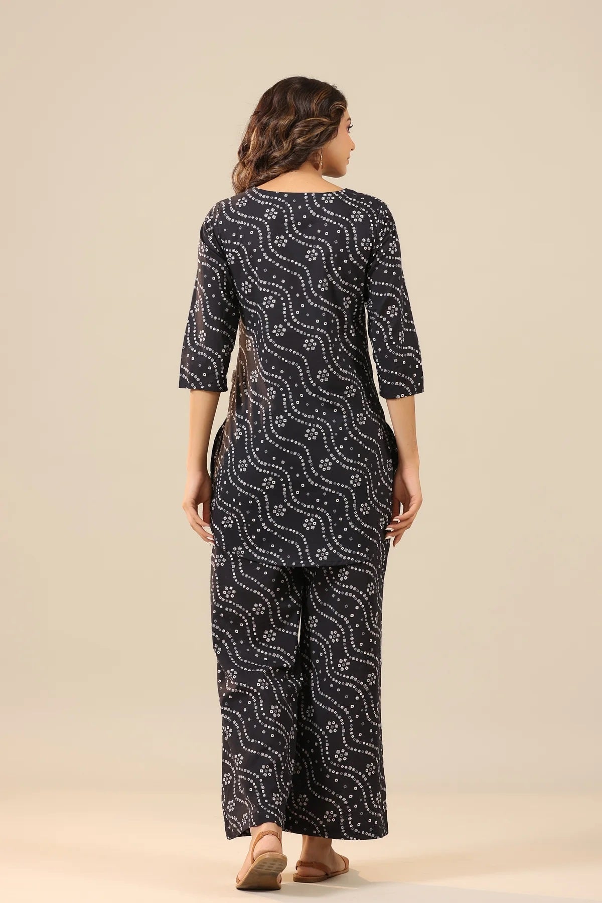 Women's Organic Blue Printed Pure Cotton Pyjama Top Night Suit Set