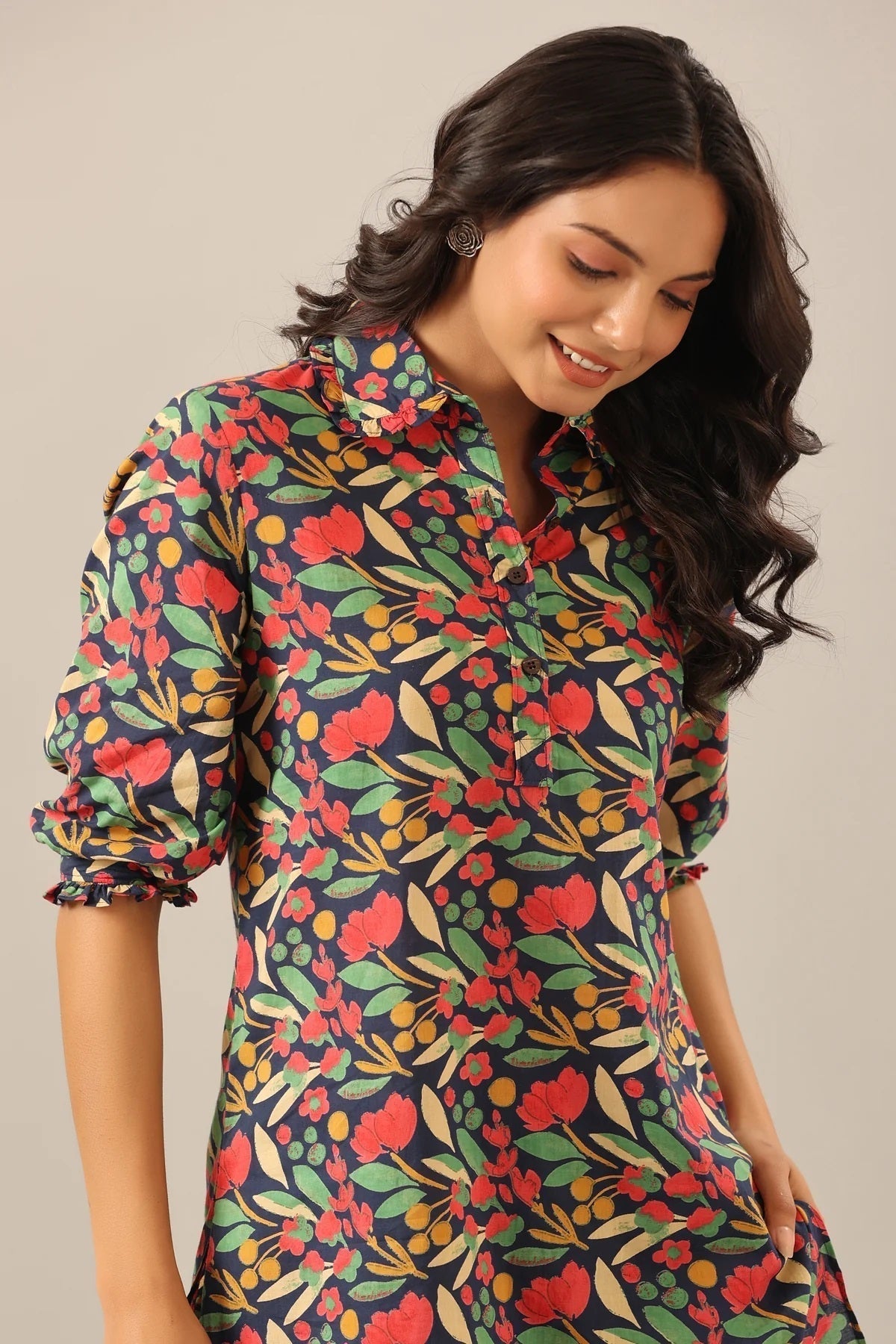 Women's Cotton Blend ¾ Sleeve Top and Palazzo Set