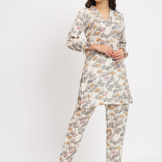 Women Floral Print Kurta & Palazzos Co-Ord Set