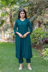 Teal Tranquility Modal V-Neckline Co-ord Set