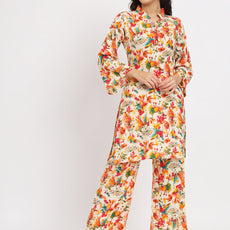 Women Floral Print Kurta & Palazzos Co-Ord Set