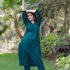 Teal Tranquility Modal V-Neckline Co-ord Set