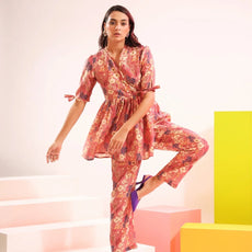 Cotton Co Ord Sets With Digital Print Work For Girls