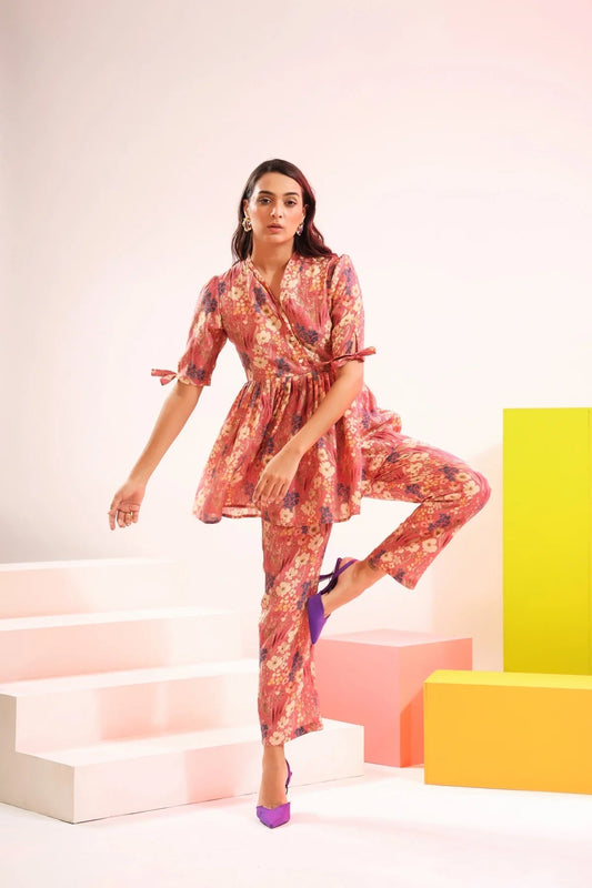 Cotton Co Ord Sets With Digital Print Work For Girls
