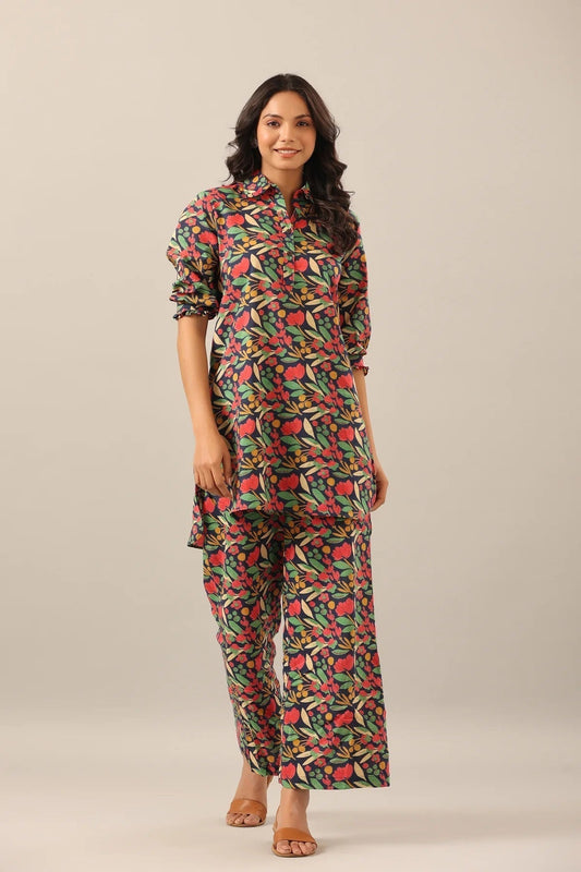 Women's Cotton Blend ¾ Sleeve Top and Palazzo Set