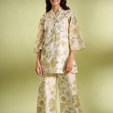 Flora Off White Cotton Co Ord Set
