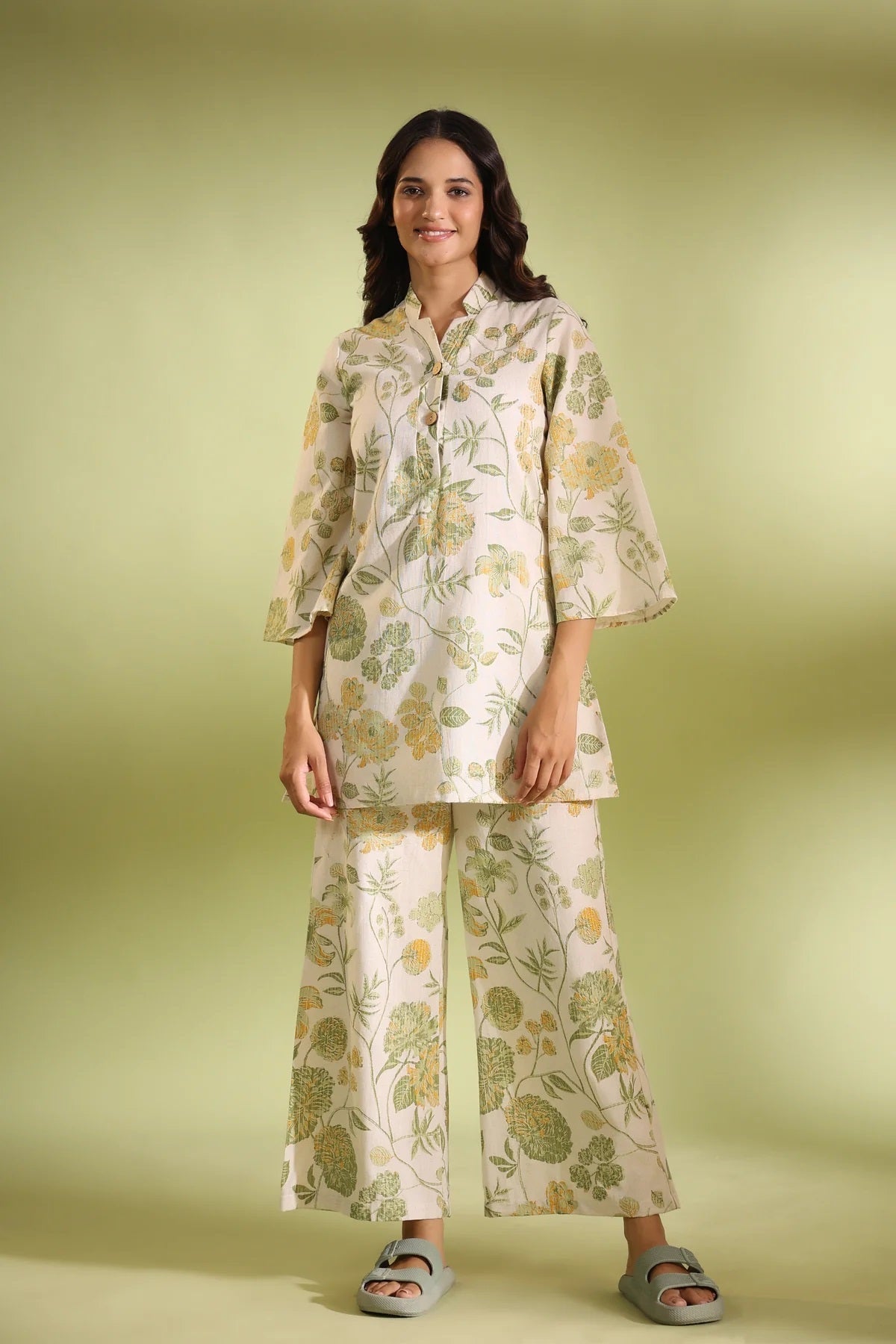 Flora Off White Cotton Co Ord Set