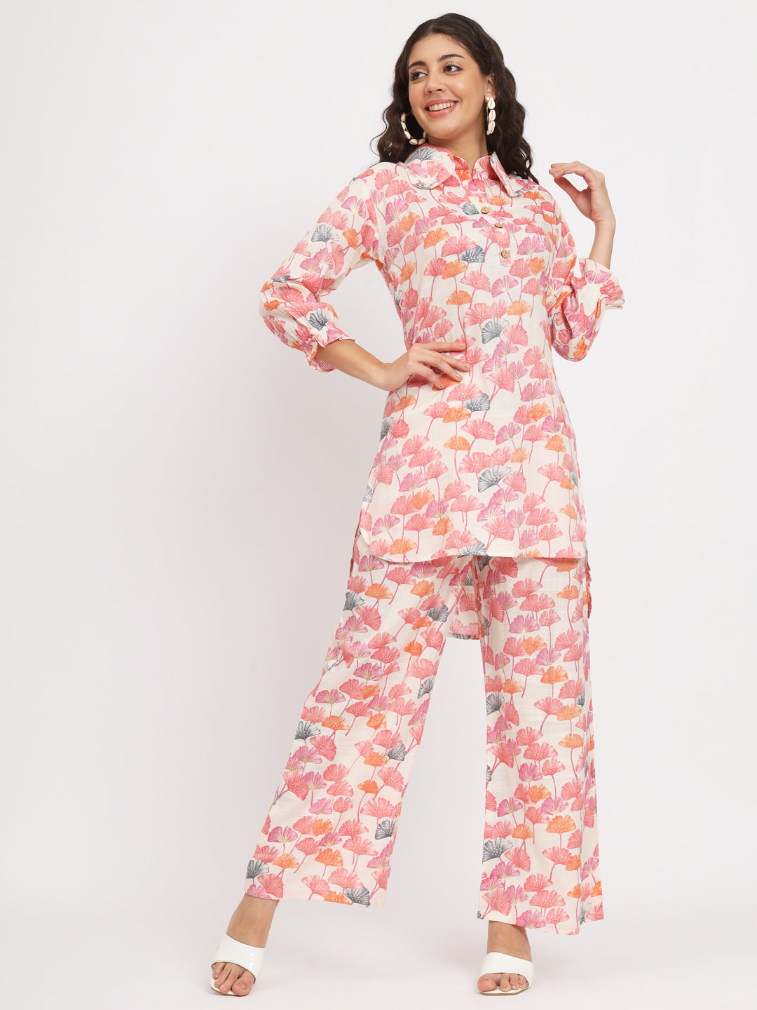 Women's Distress Print Co-Ord Set Relaxed Fit for Women