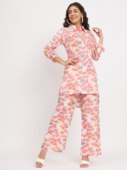Women's Distress Print Co-Ord Set Relaxed Fit for Women