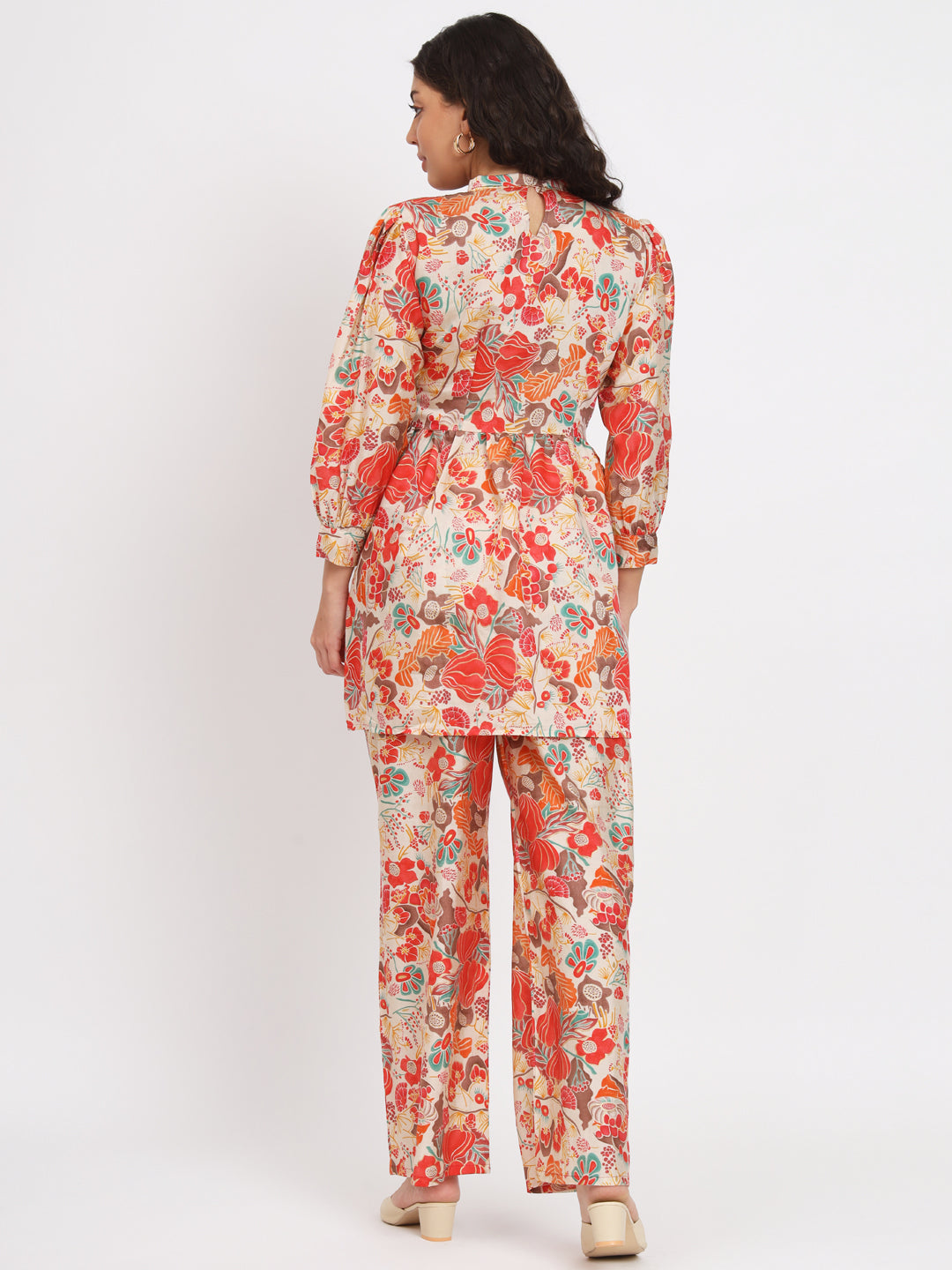 Women Multi Color Tie Up Neck Co-Ord Sets