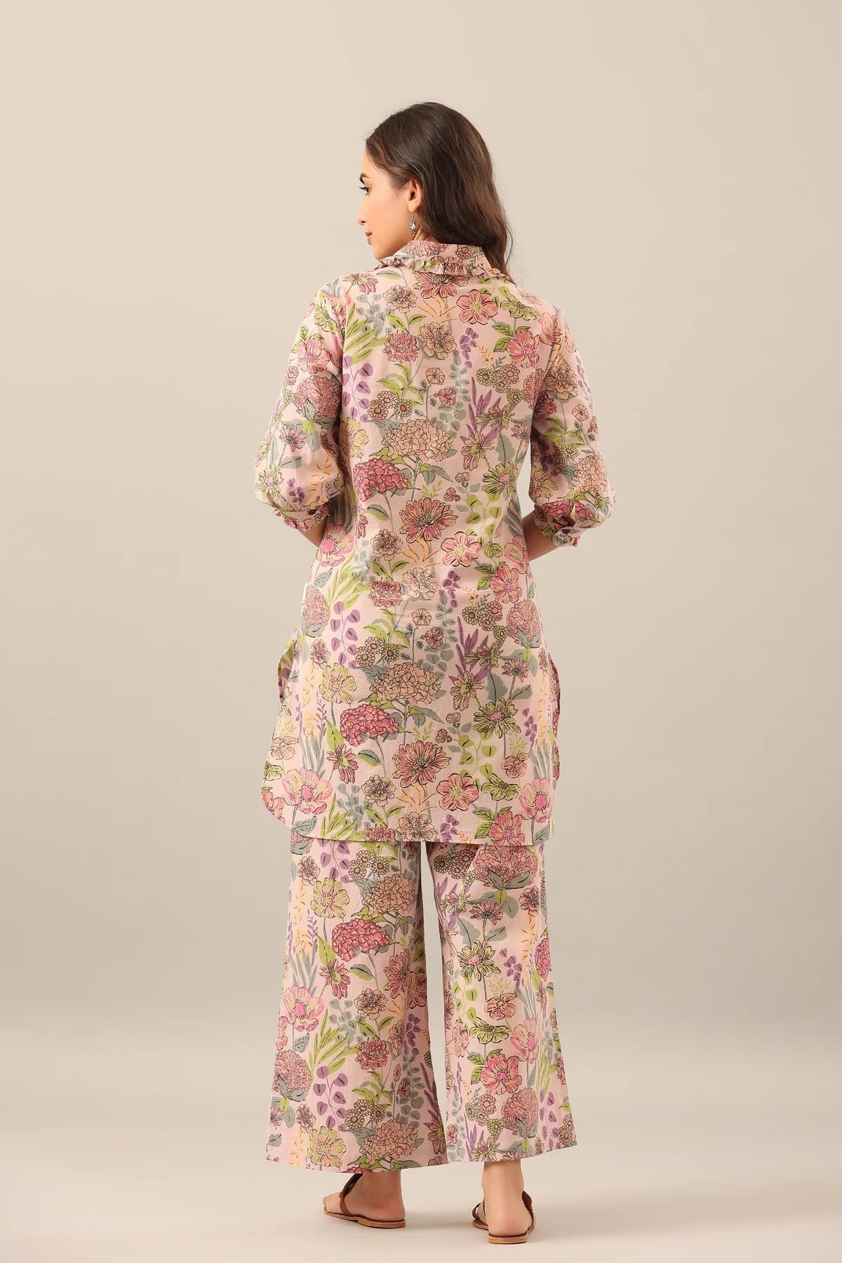 Women Floral Print Kurta Palazzo Set