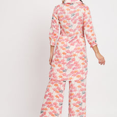 Women's Distress Print Co-Ord Set Relaxed Fit for Women