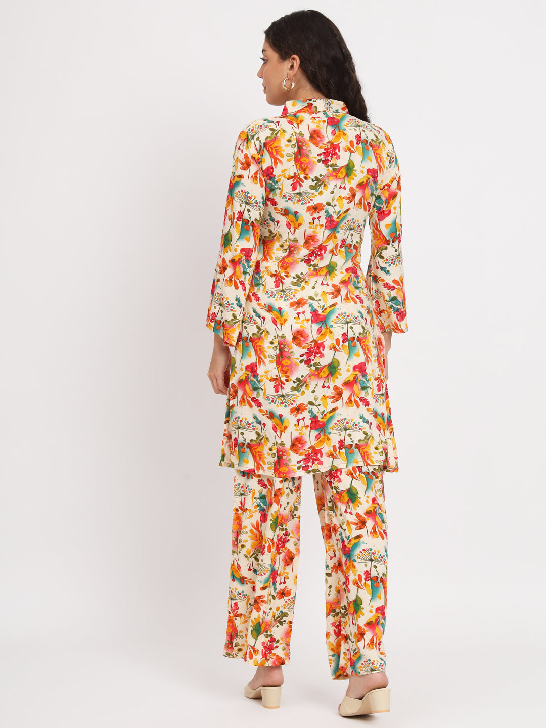 Women Floral Print Kurta & Palazzos Co-Ord Set