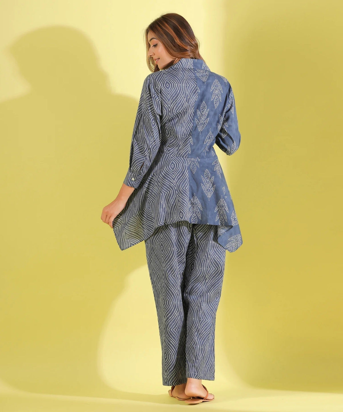 Women Cotton Blend Kurta Palazzo Set