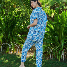 Women Cotton Blend Ethnic Top Palazzo Set
