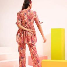 Cotton Co Ord Sets With Digital Print Work For Girls