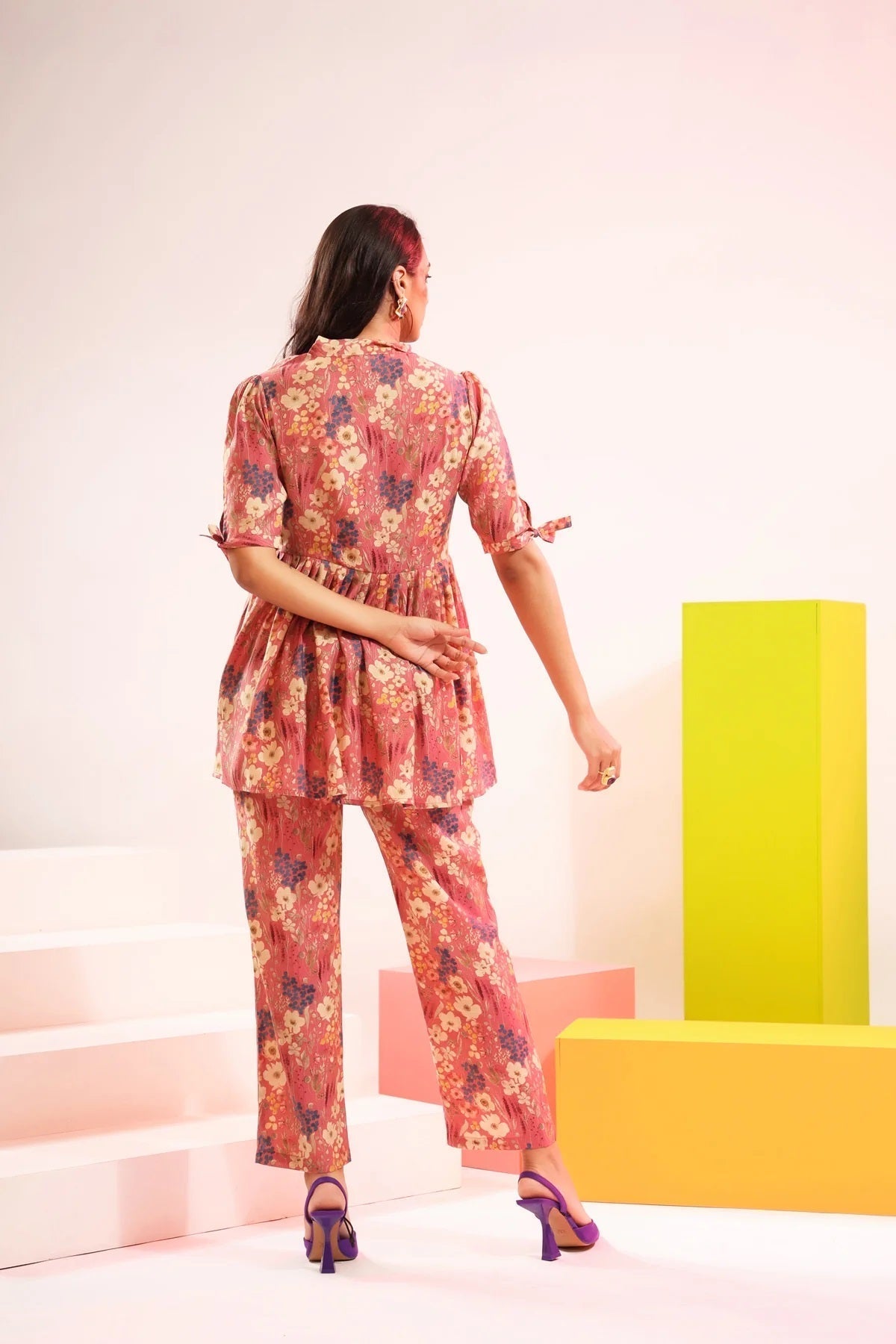 Cotton Co Ord Sets With Digital Print Work For Girls
