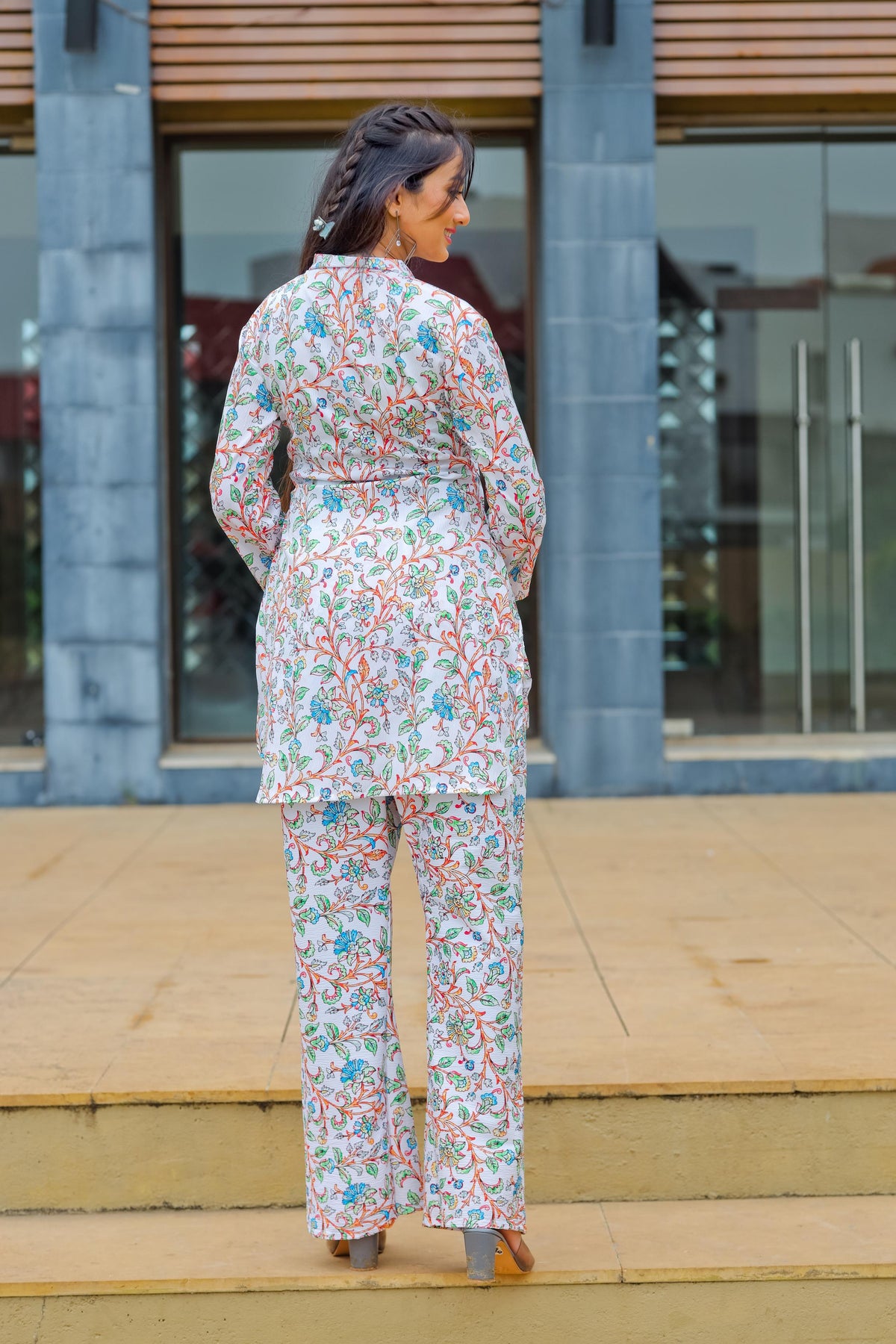 Allover Printed Co-Ord Set with Top and Bottom