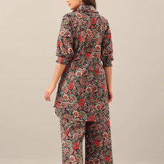 Women Cotton Blend Kurta Palazzo Set