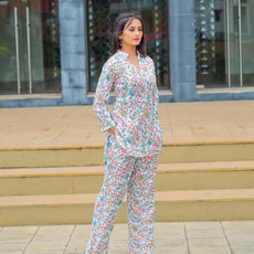 Allover Printed Co-Ord Set with Top and Bottom