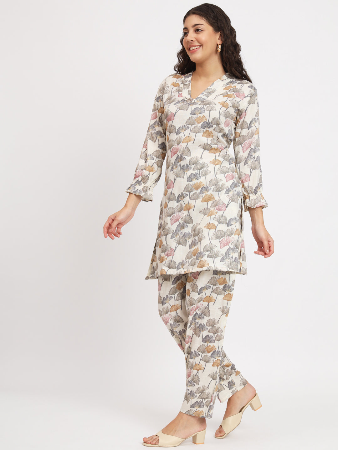 Women Floral Print Kurta & Palazzos Co-Ord Set
