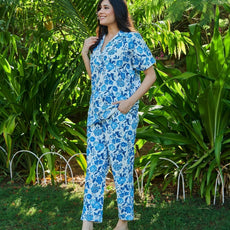 Women Cotton Blend Ethnic Top Palazzo Set