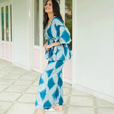 Women's Cotton Regular Fit Floral Printed Top and Plazzo Co-ord Set