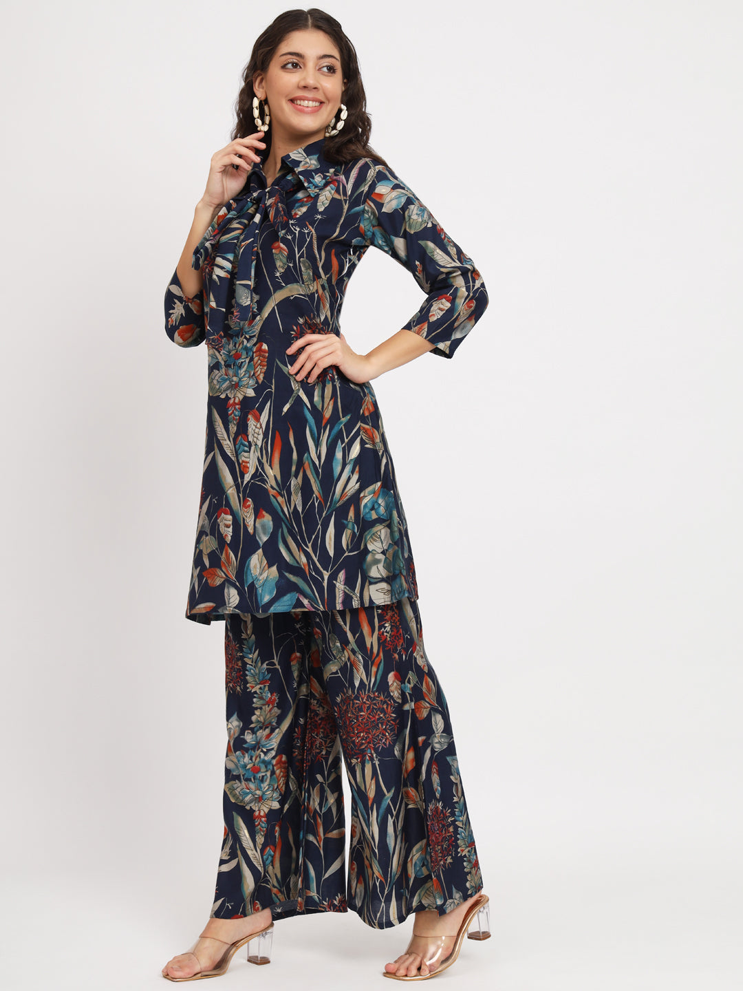 Women Floral Print Kurta & Palazzos Set
