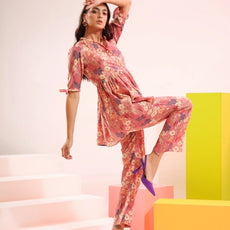 Cotton Co Ord Sets With Digital Print Work For Girls