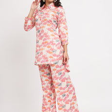 Women's Distress Print Co-Ord Set Relaxed Fit for Women