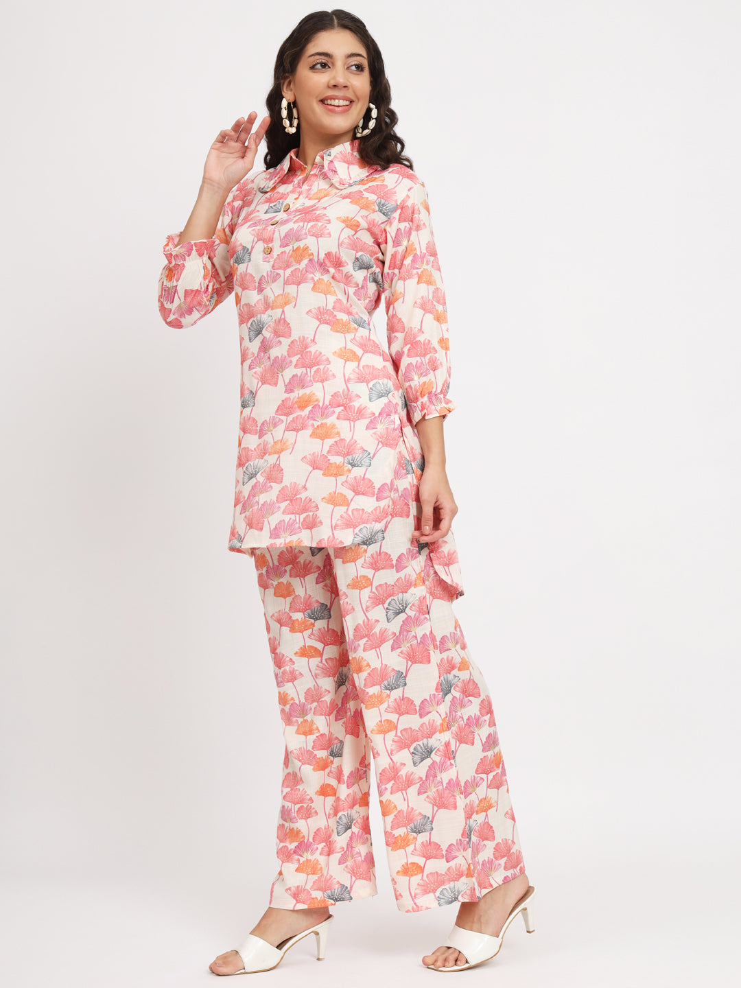 Women's Distress Print Co-Ord Set Relaxed Fit for Women
