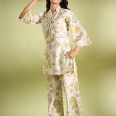 Flora Off White Cotton Co Ord Set