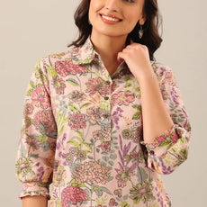 Women Floral Print Kurta Palazzo Set