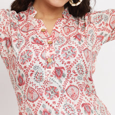 Women's Viscose Cotton Print ¾ Sleeve Top and Palazzo Set