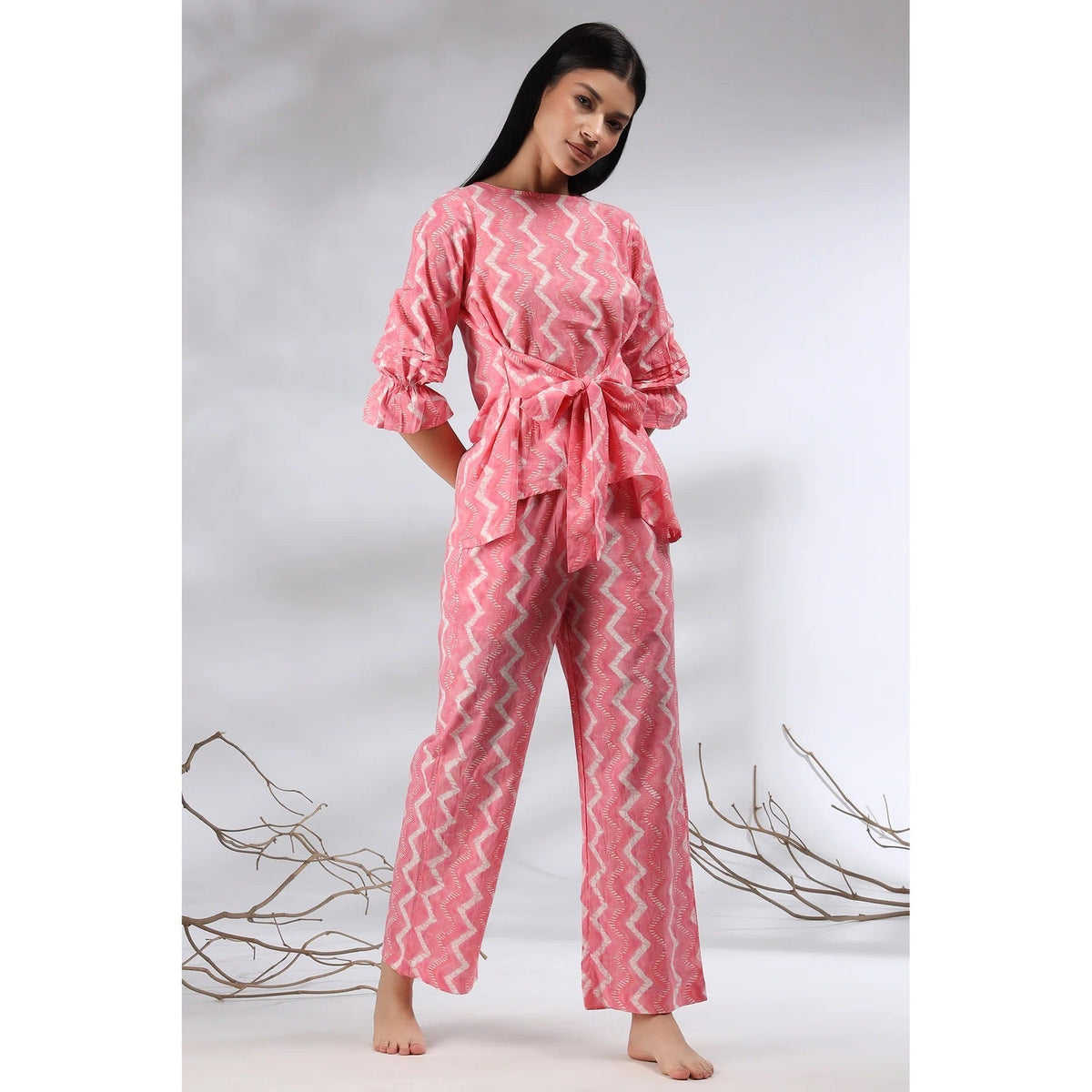 Women Chevron Print Co-Ord Set