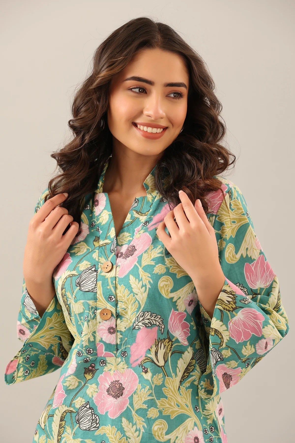 Women's Cotton Regular Fit Floral Printed Top and Plazzo Co-ord Set with Elegant Design