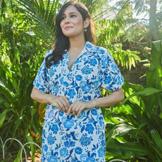 Women Cotton Blend Ethnic Top Palazzo Set
