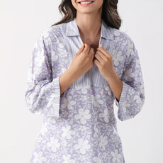 Women Cotton Blend Kurta Palazzo Set