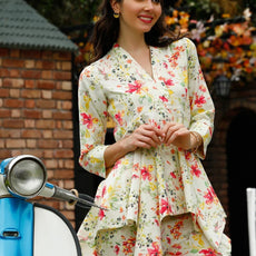 Floral Printed Tunic With Trouser