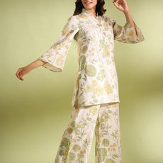 Flora Off White Cotton Co Ord Set