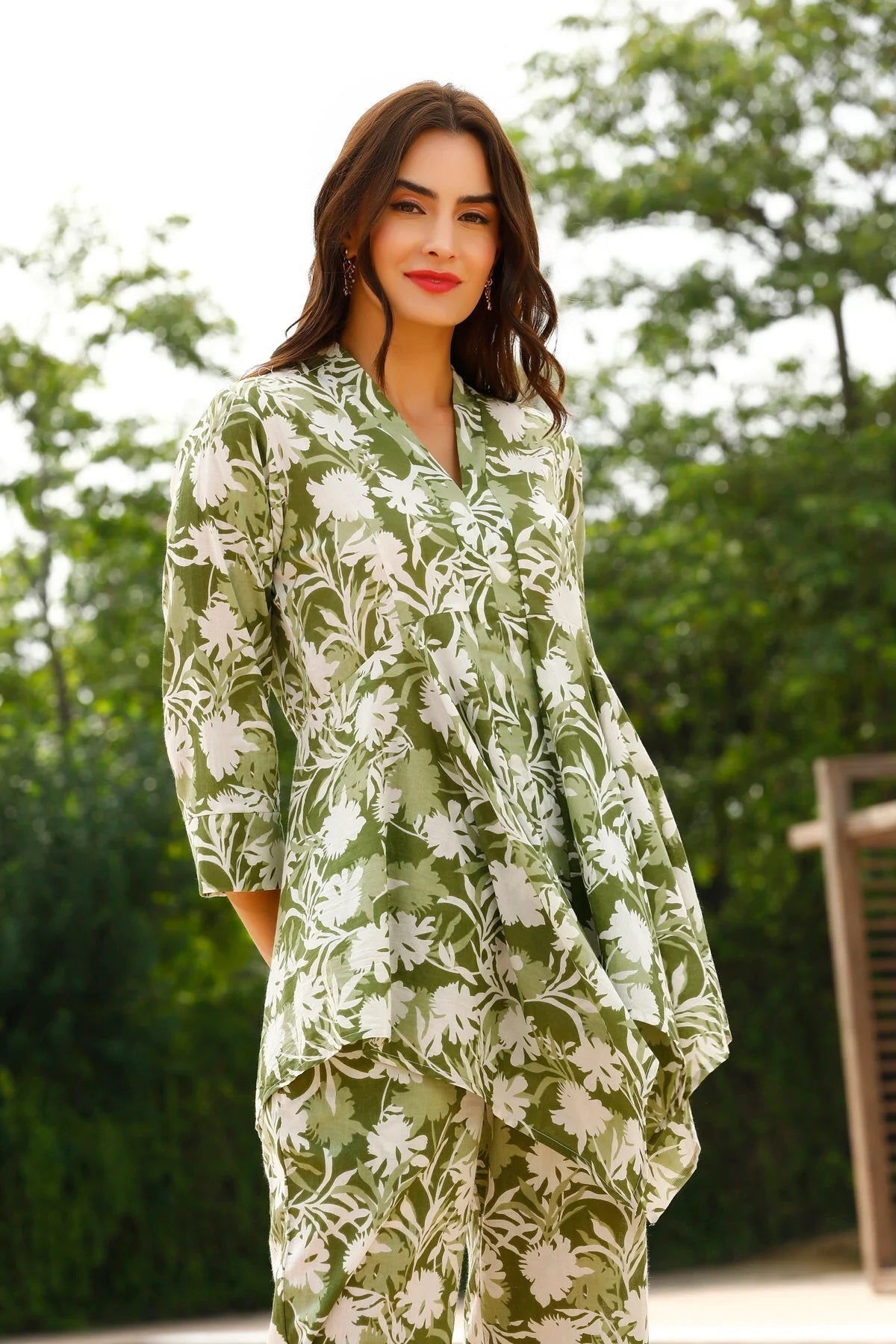 Women Green Floral Printed Co-Ord Sets
