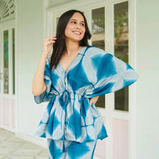 Women's Cotton Regular Fit Floral Printed Top and Plazzo Co-ord Set