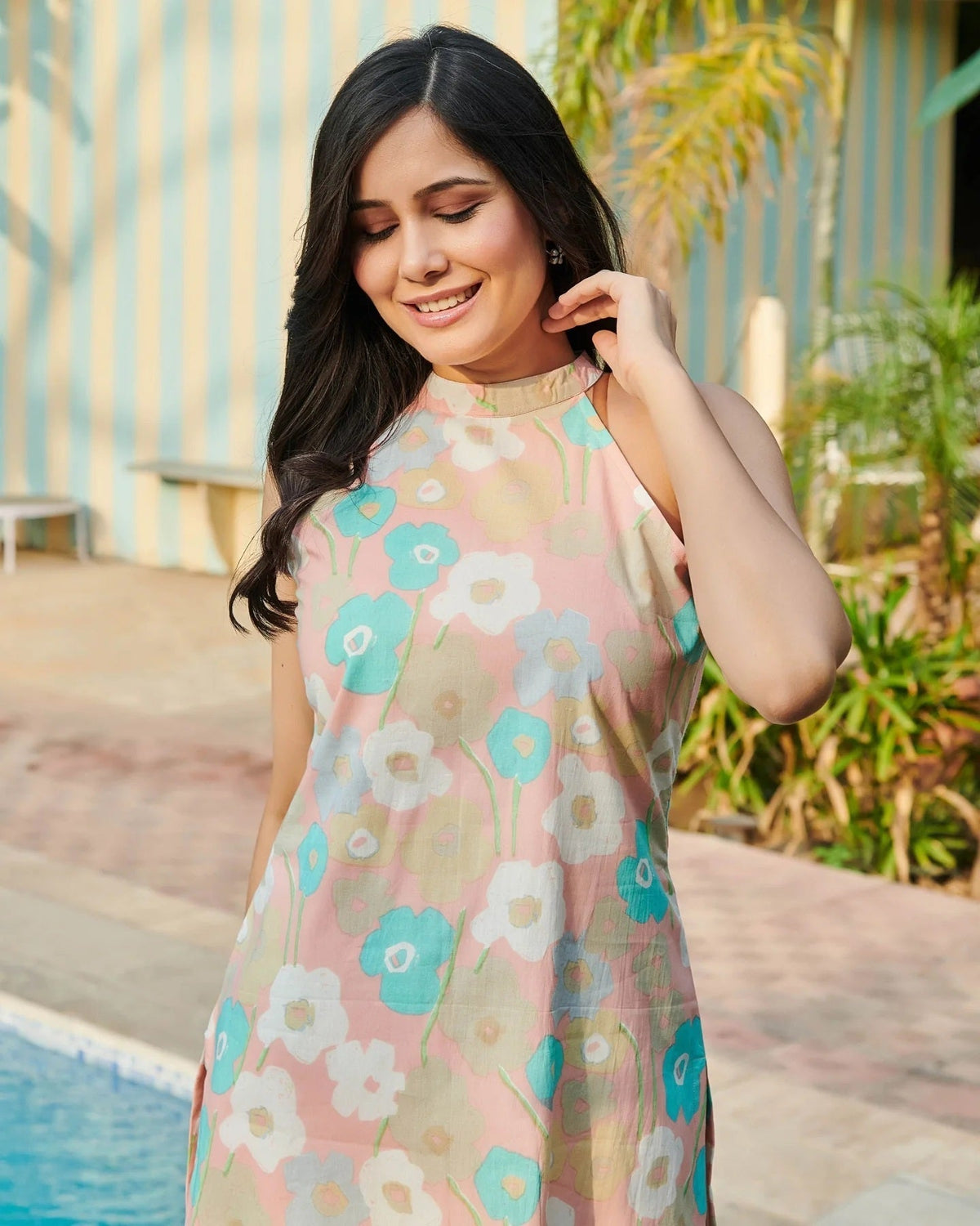 Women Cotton Blend Ethnic Top Palazzo Set