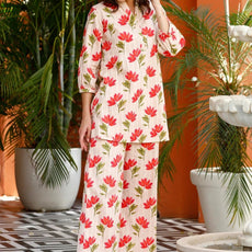 New Heavy Designer Women Floral Print Kurta & Pyjamas Set