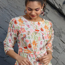 Women Cotton Blend Crop Top Palazzo Set