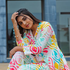 Women Cotton Blend Ethnic Top Palazzo Set
