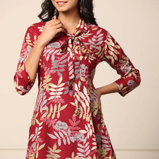 Maroon Elegance Collar Kurta & Saraara Set