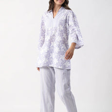 Women Cotton Blend Kurta Palazzo Set
