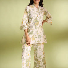 Flora Off White Cotton Co Ord Set